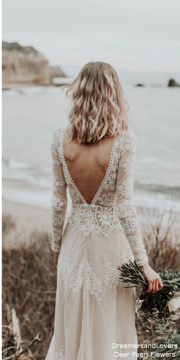 Lisa – Cotton Lace with Open Back Bohemian Wedding Dress