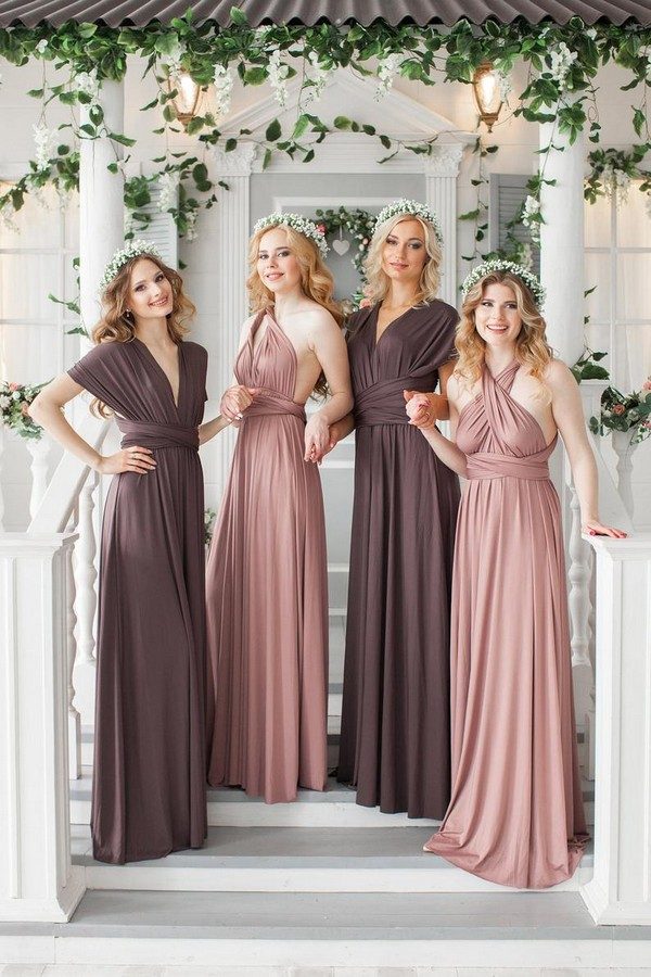 Long Maxi Wrap Convertible Bridesmaid Dress