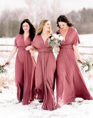 Long Maxi Wrap Convertible Bridesmaid Dress