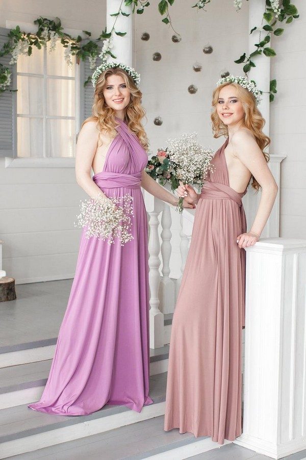 Long Maxi Wrap Convertible Bridesmaid Dress