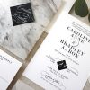 Marble Vellum Wrap Wedding Invitations