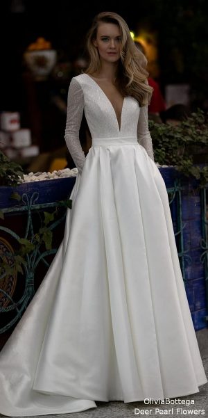 Sparkly long sleeves wedding dress Koussindy