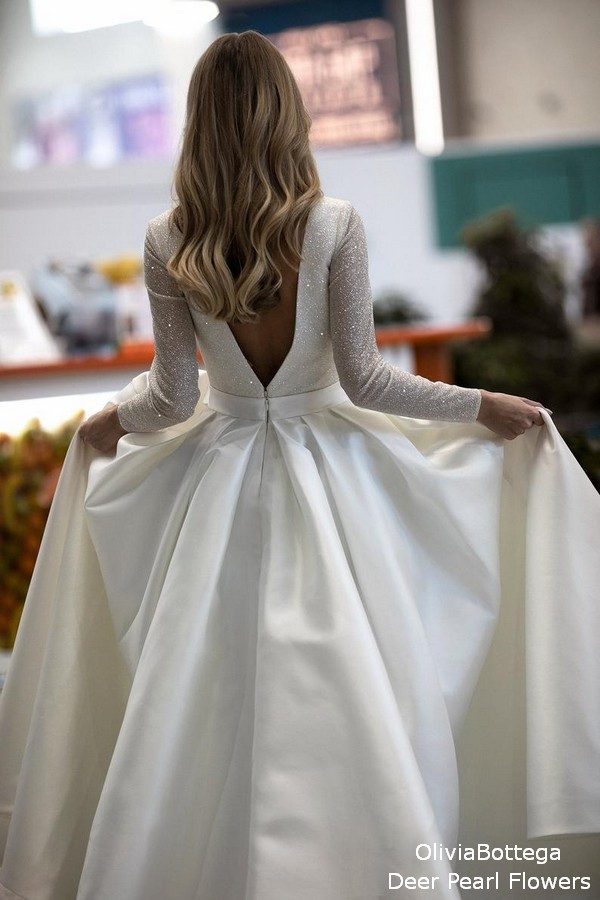 Sparkly long sleeves wedding dress Koussindy