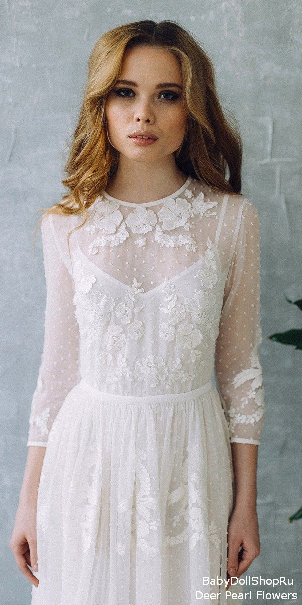 Vintage Boho Lace Wedding Dress D010