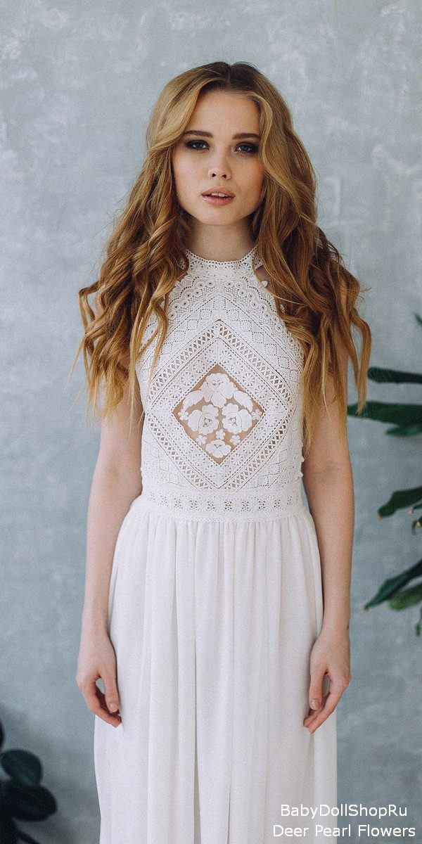 Vintage Boho Lace Wedding Dress D010