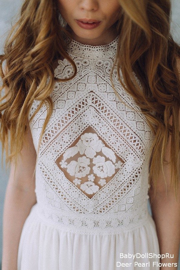 Vintage Boho Lace Wedding Dress D0103