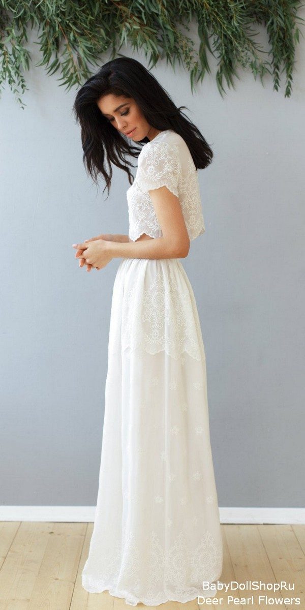 Vintage Boho Lace Wedding Dress Top and skirt SS16