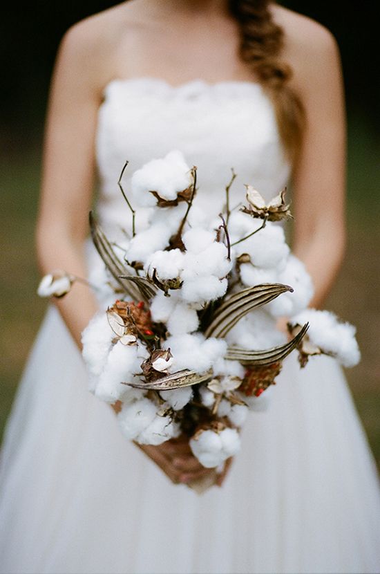 Farm Rustic Country Wedding Ideas Cotton Bridal Bouquet My Deer Flowers