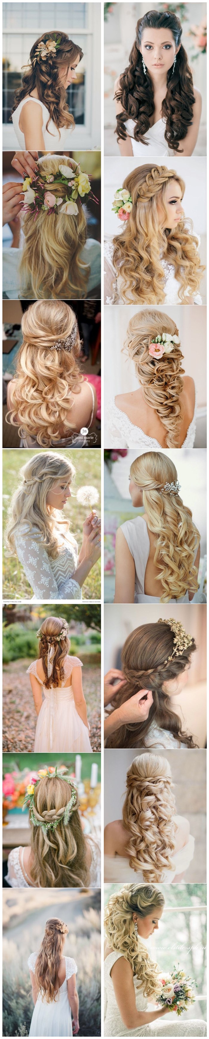 Gorgeous Half Up Half Down Wedding Hairstyle My Deer Flowers