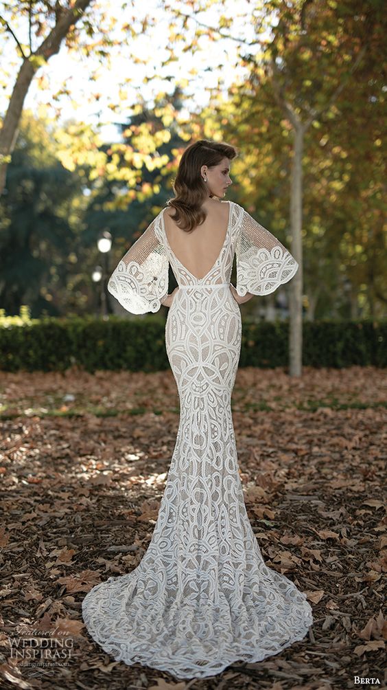 20 Gorgeous Wedding Dresses With Flutter Sleeves My Deer Flowers 2869