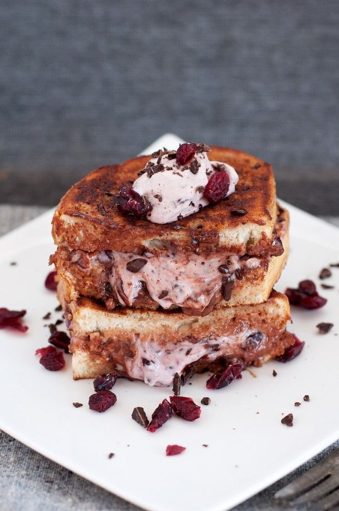 Dark Chocolate and Cranberry Stuffed French Toast recipe