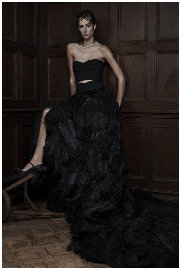 black vera wang wedding dresses 2016 with feather