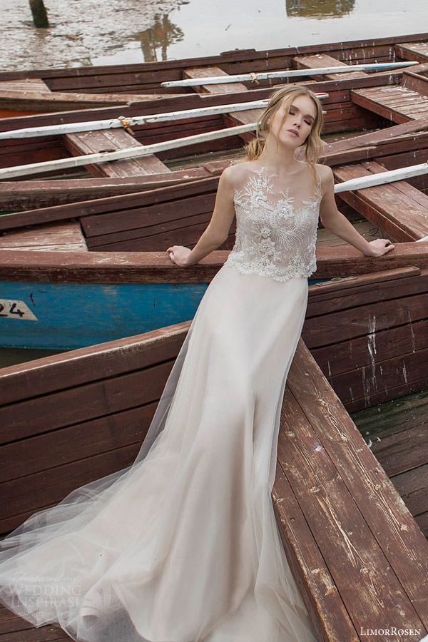 boho beach wedding dress with lace details