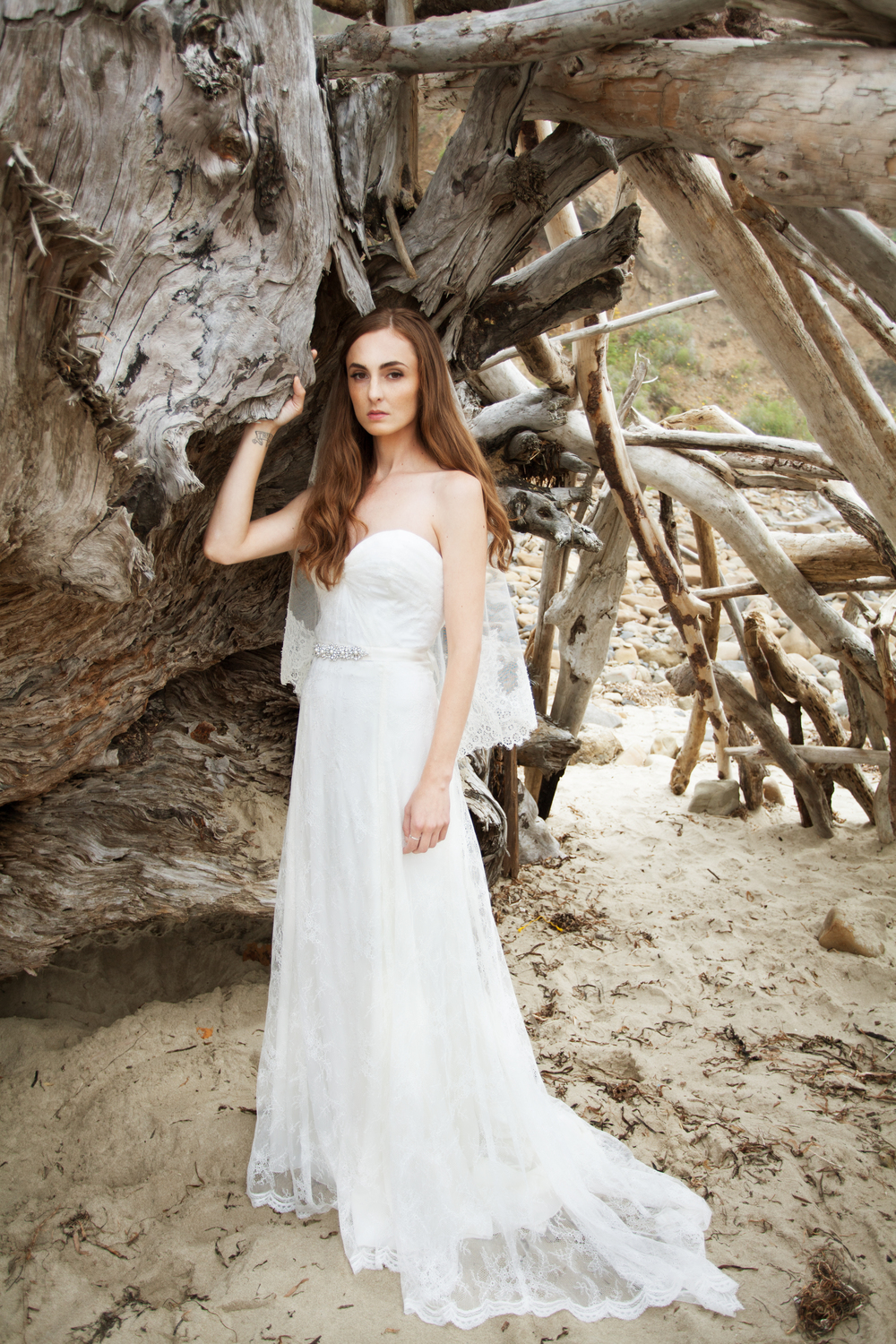 clairela faye simple lace beach wedding dress