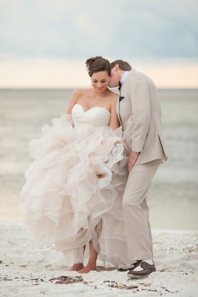 pink beach wedding dress