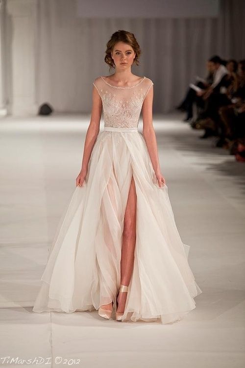 sheer cap sleeves tulle beach wedding dress