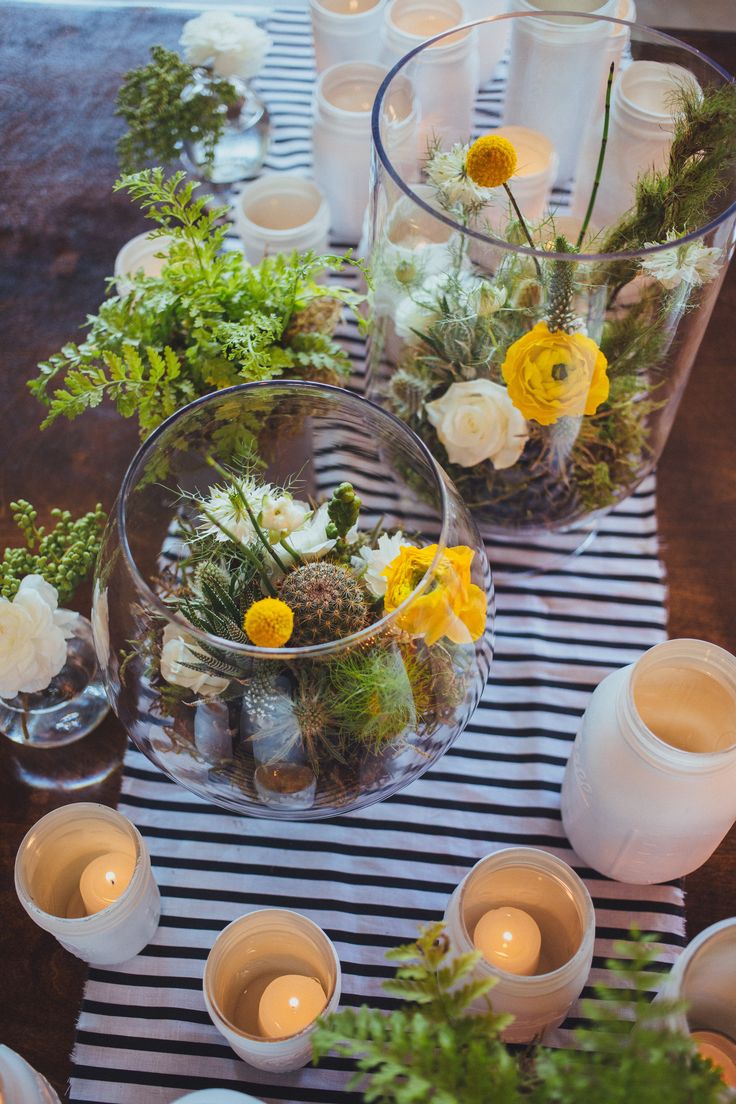 rustic  Terrarium wedding centerpieces