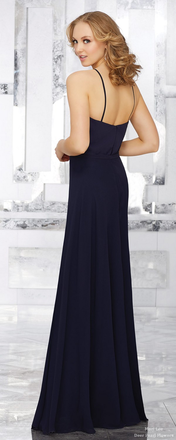 Chiffon Bridesmaids Dress with Matching Tie Sash 2