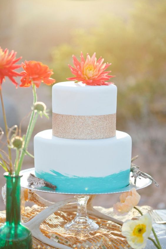 Colorful Navajo Desert Inspired Wedding Cake