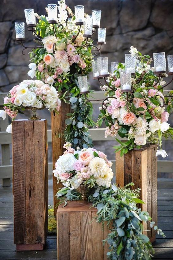 Rustic wedding ceremony idea via Half Full Photography