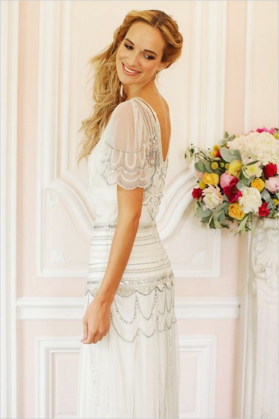 20 Gorgeous Wedding Dresses With Flutter Sleeves My Deer Flowers 6589