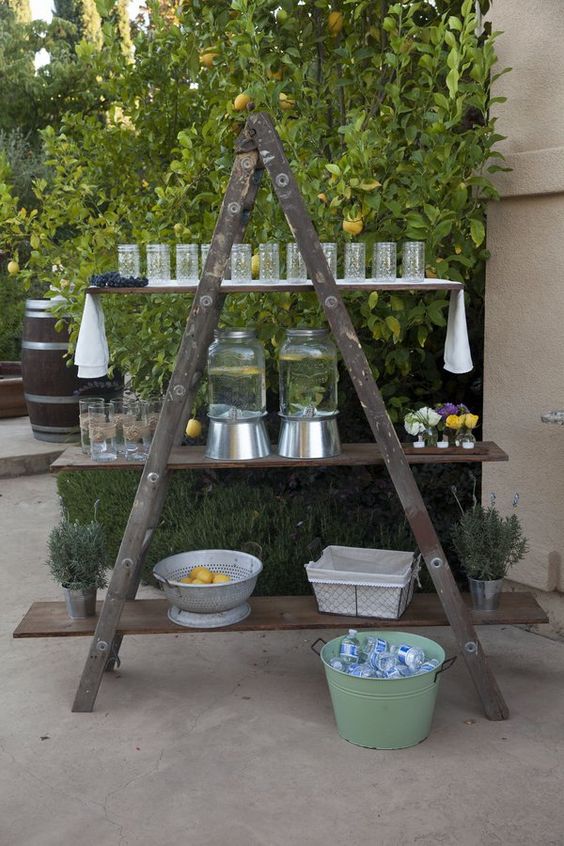 Rustic Wedding Drink Station