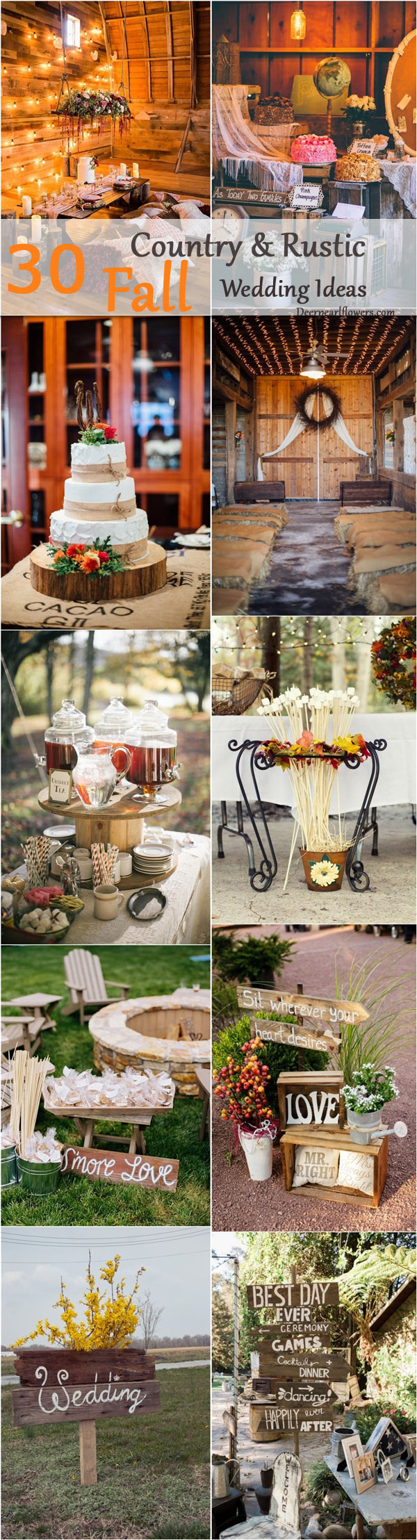 Rustic country wedding ideas – fall wedding decor ideas