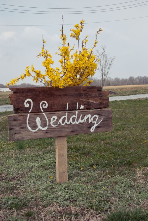 Wood Wedding Sign