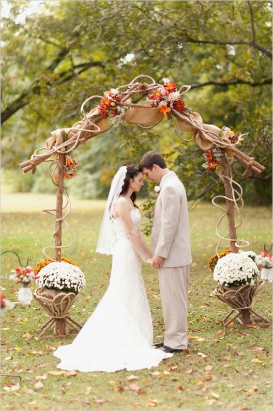 rustic outdoor wedding ceremony