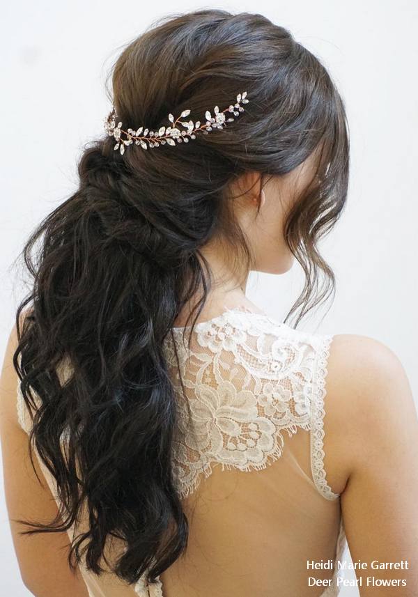 Half up half down wedding hairstyles from Heidi Marie Garrett