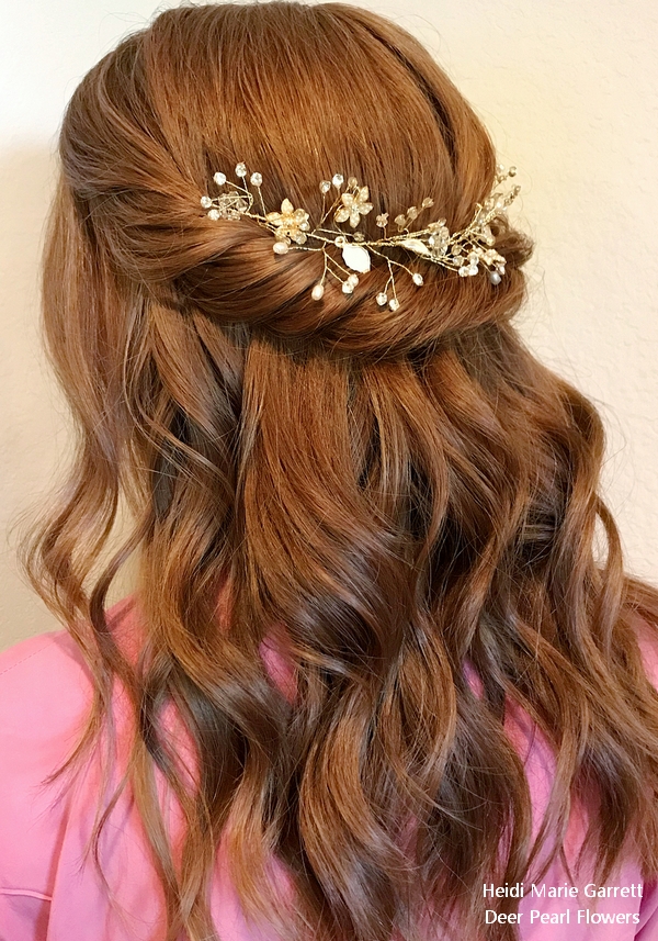 Half up half down wedding hairstyles from Heidi Marie Garrett