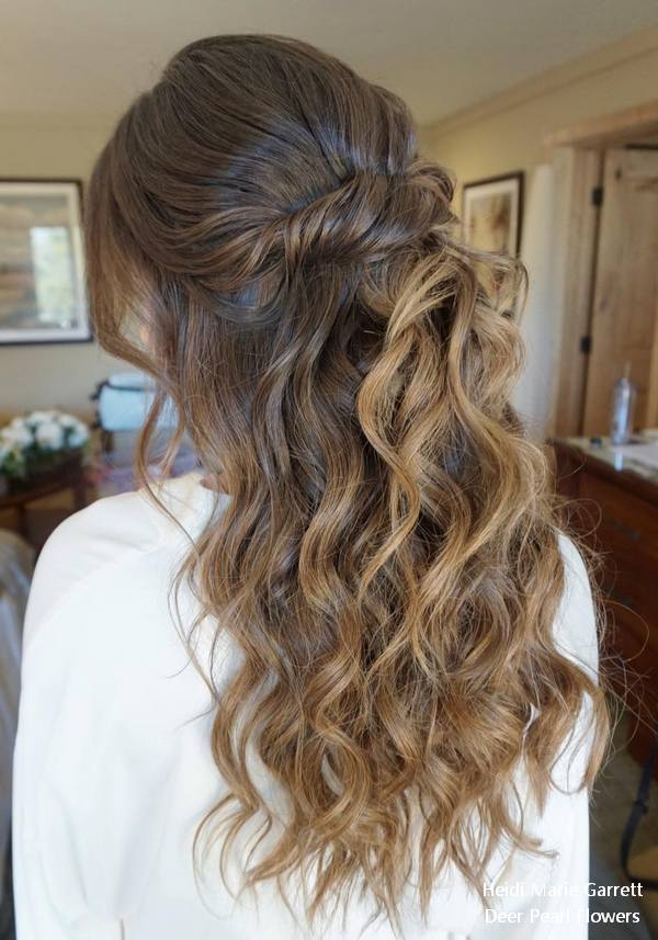 Half up half down wedding hairstyles from Heidi Marie Garrett