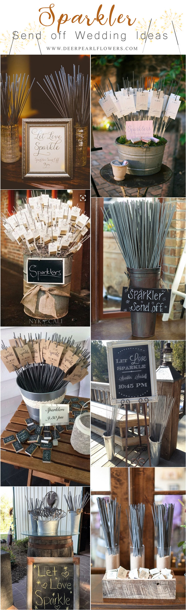 rustic country wedding sparkler send off decor