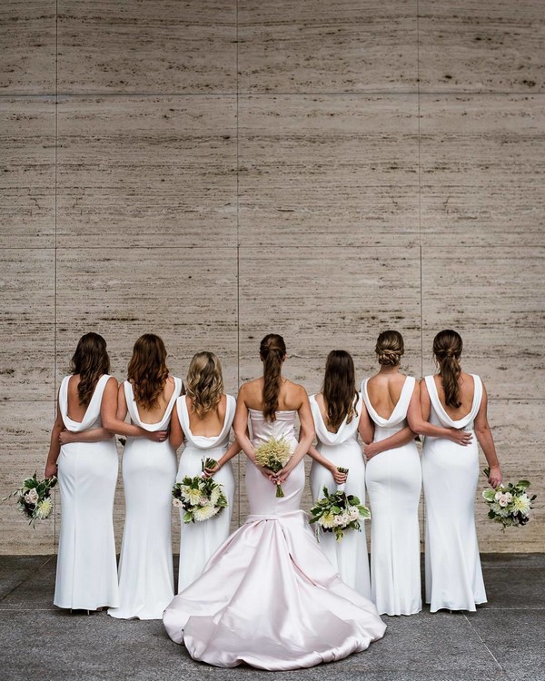 White Ivory Bridesmaid Dresses 