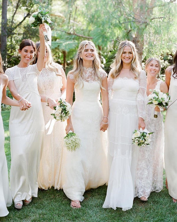 White Ivory Bridesmaid Dresses 