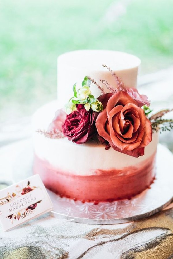 cinnamon rose dusty rose wedding cake