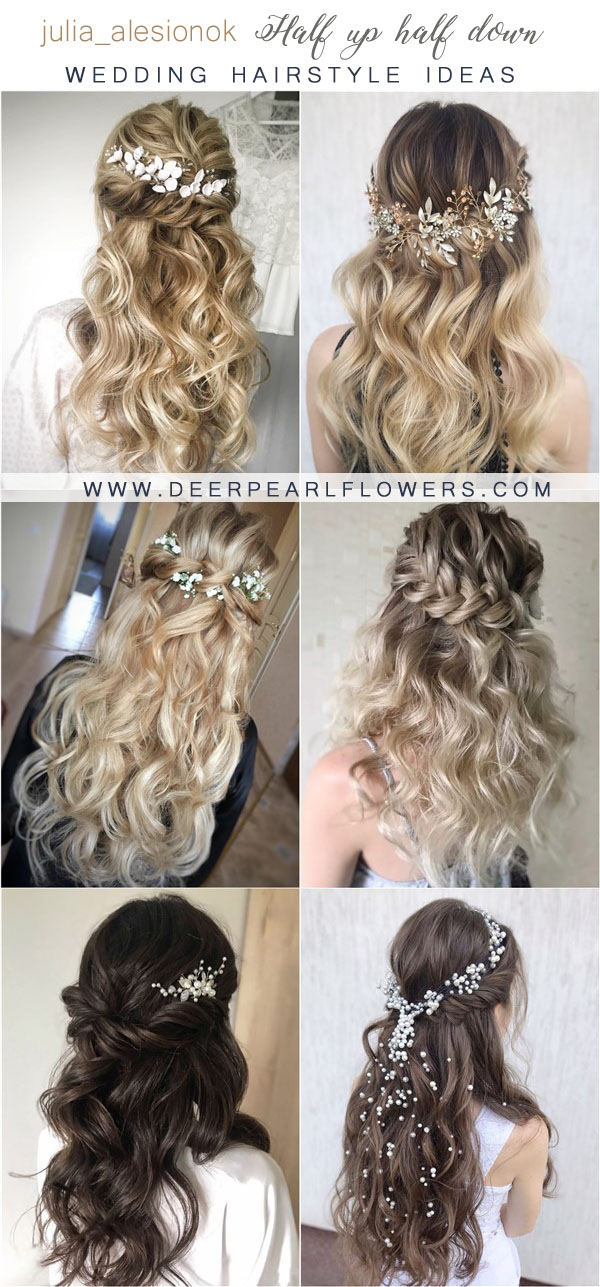 Half up half down wedding hairstyles from julia_alesionok