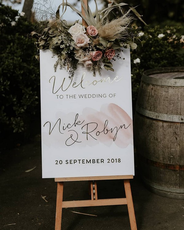 boho minimalist wedding welcome sign