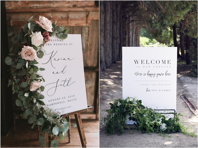 Top 16 Modern Minimalist Wedding Welcome Signs My Deer Flowers