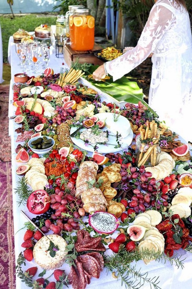 Charcuterie table food ideas for wedding #wedding #weddingfoods #weddingideas