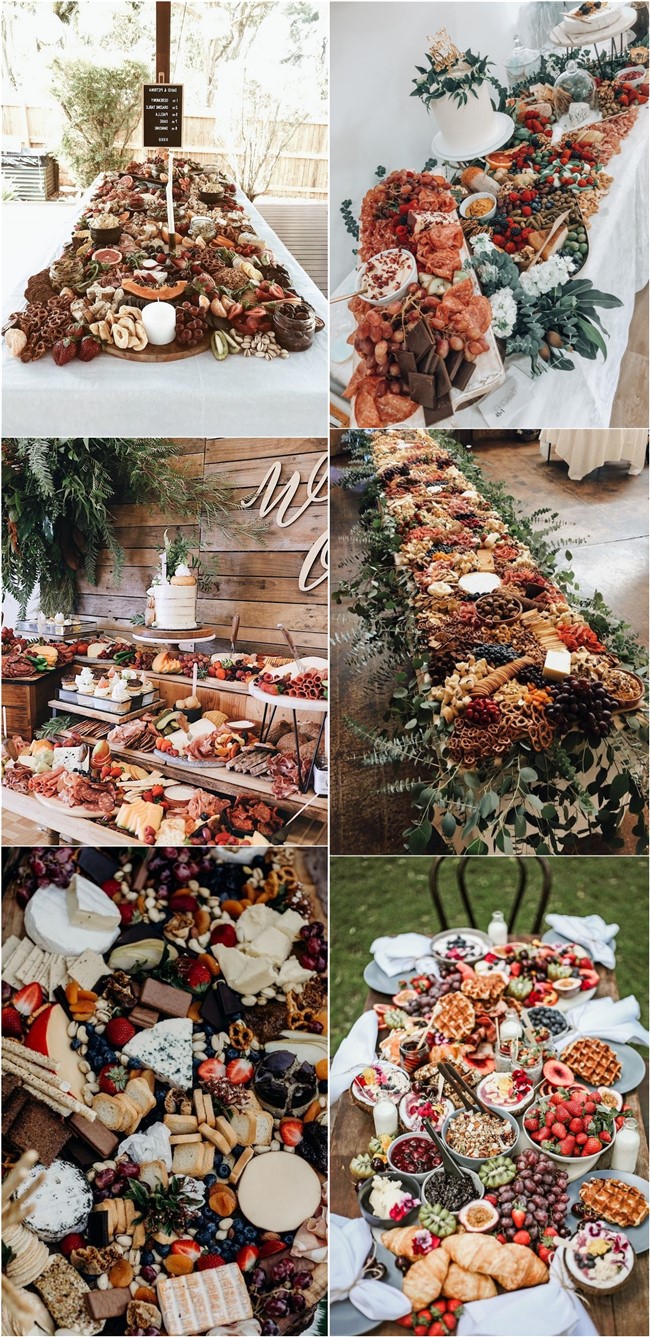 Charcuterie table food ideas for wedding #wedding #weddingfoods #weddingideas