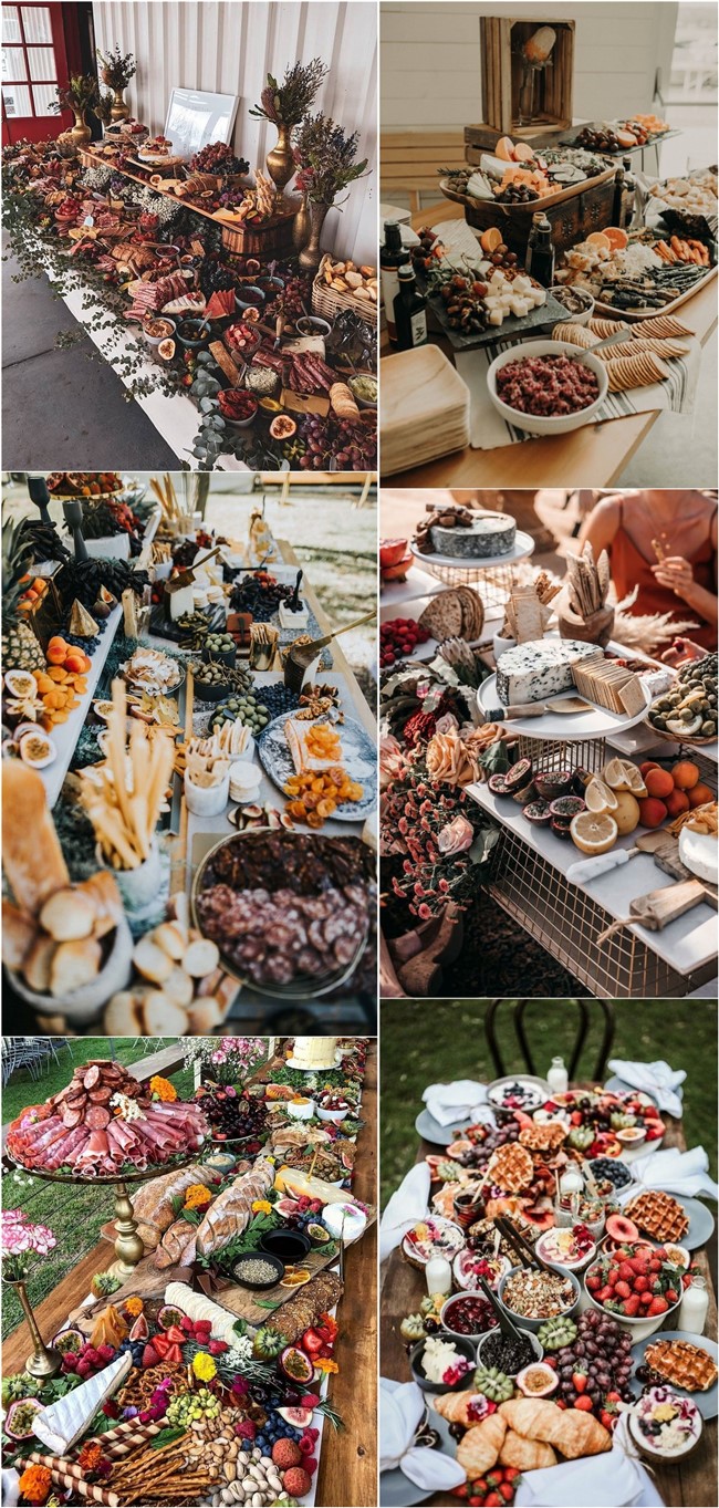 Charcuterie table food ideas for wedding #wedding #weddingfoods #weddingideas