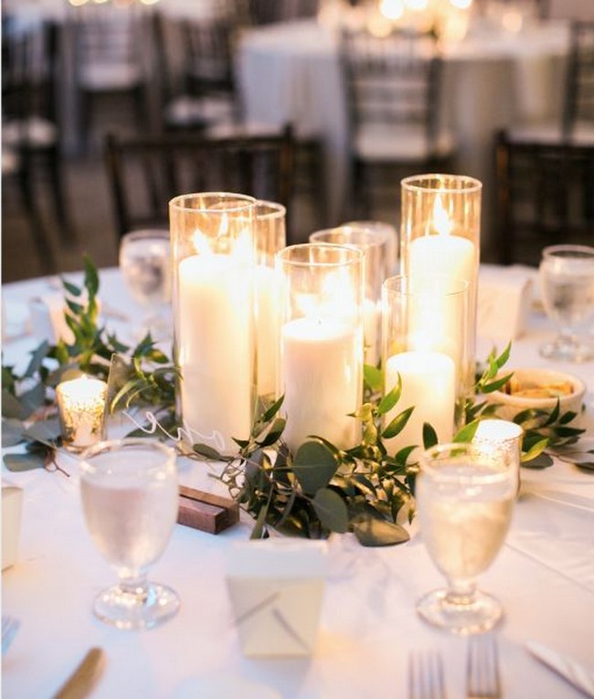 20 Simple and Chic Wedding Candle Centerpieces | My Deer Flowers