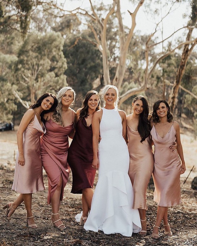 24 Trending Silk Slip Bridesmaid Dresses | My Deer Flowers